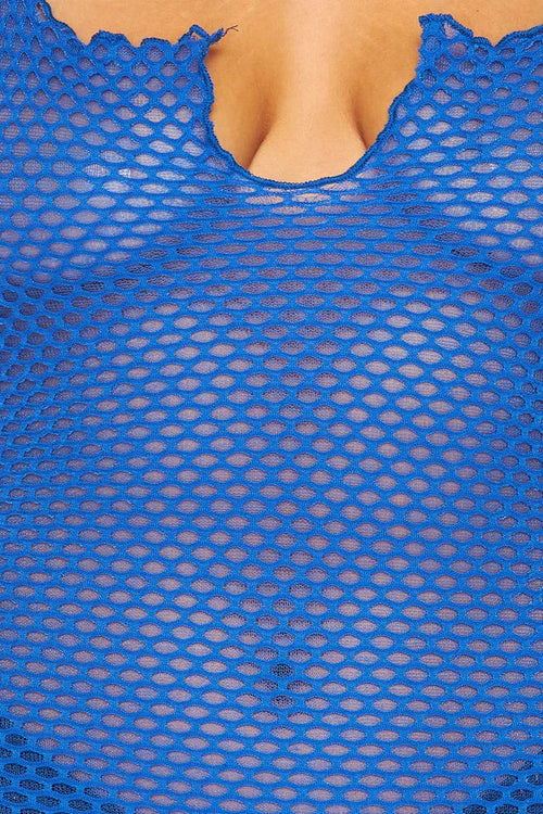 Royal Blue Caught Up In It Fishnet Maxi Dress - Style Delivers