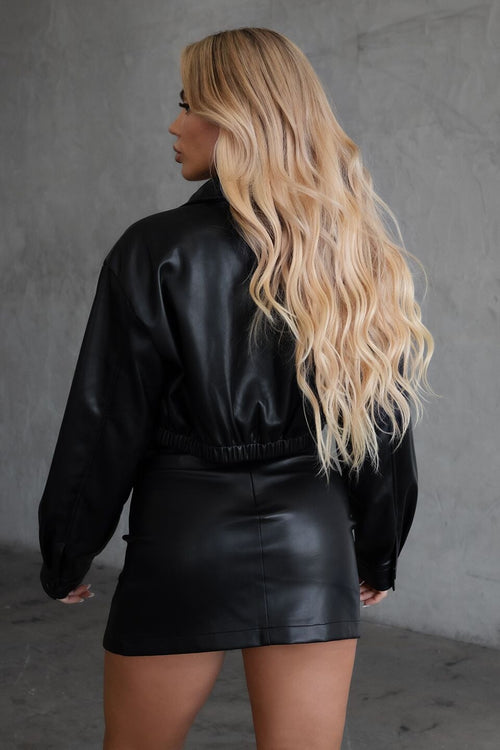 Rhode Cropped Vegan Leather Bomber Jacket - Style Delivers