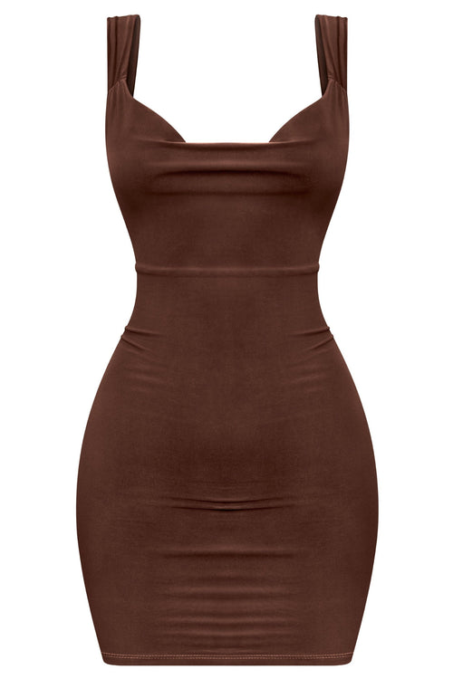 Sitara Open Back Mini Dress Brown - Style Delivers