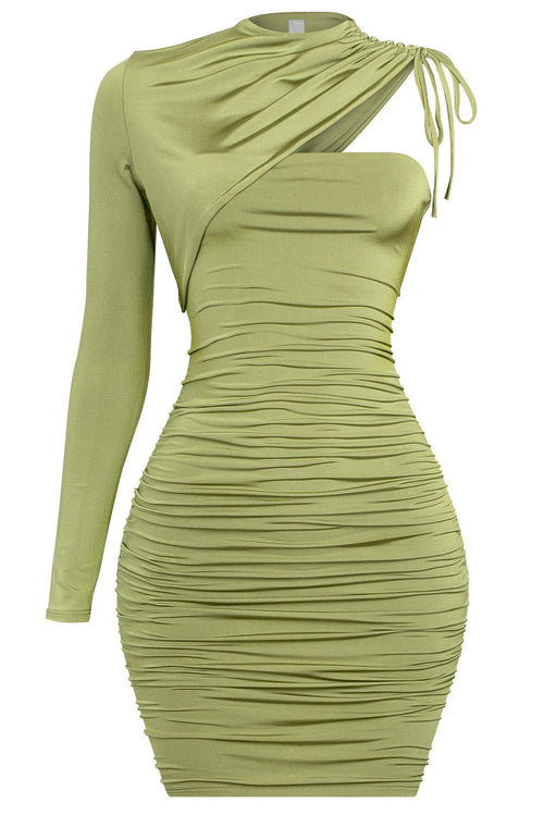 Lasting Lover Draped Asymmetrical Mini Dress - Style Delivers