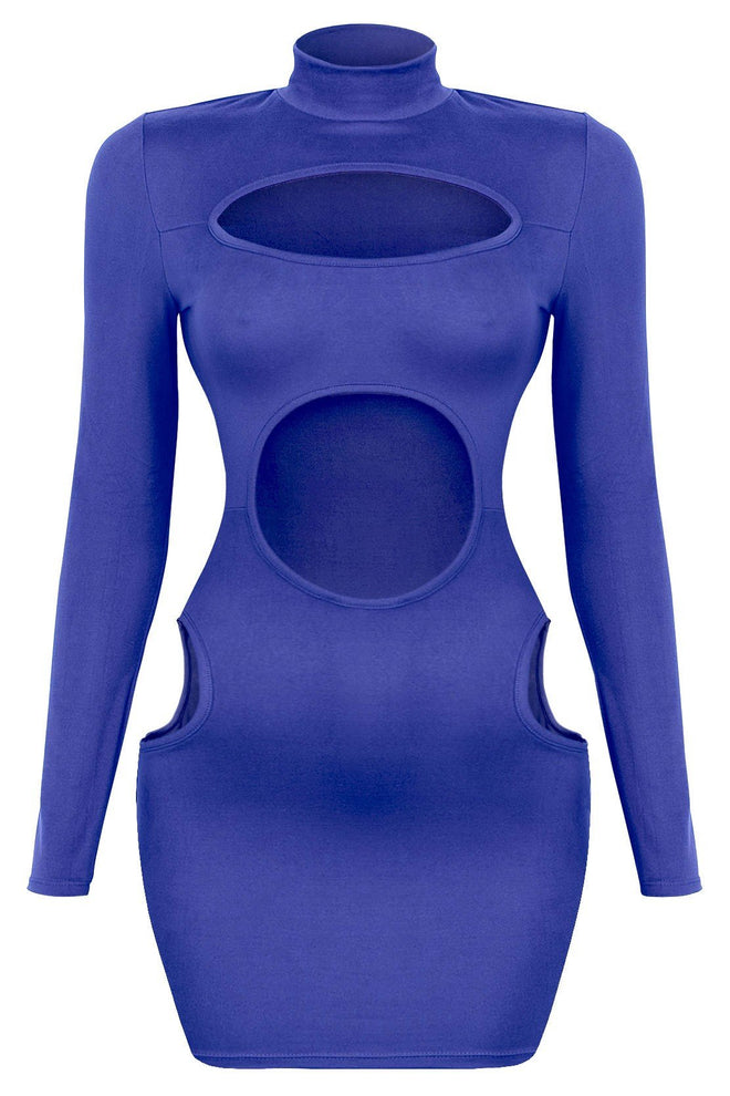 Maybe Not Cut Out Mini Dress Royal Blue - Style Delivers