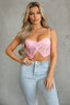 Angelique Stretch Lace Mesh Corset Pink - Style Delivers