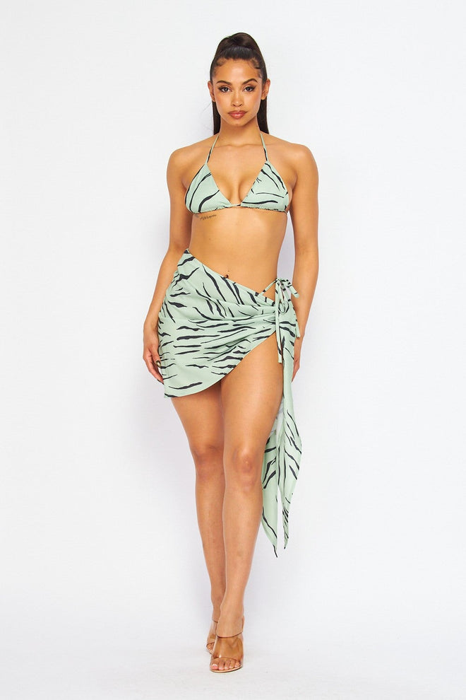 Rio Bikini with matching Sarong Sage - Style Delivers