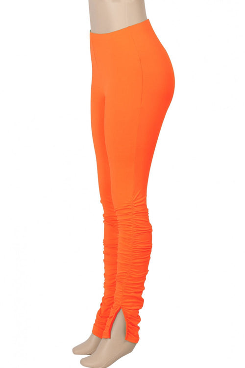Monte Carlo Ruched Legging Orange (Matching Set) - Style Delivers