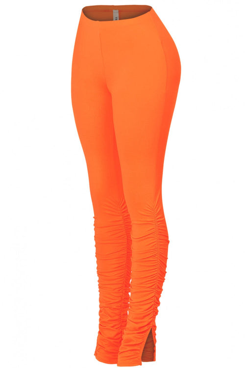 Monte Carlo Ruched Legging Orange (Matching Set) - Style Delivers