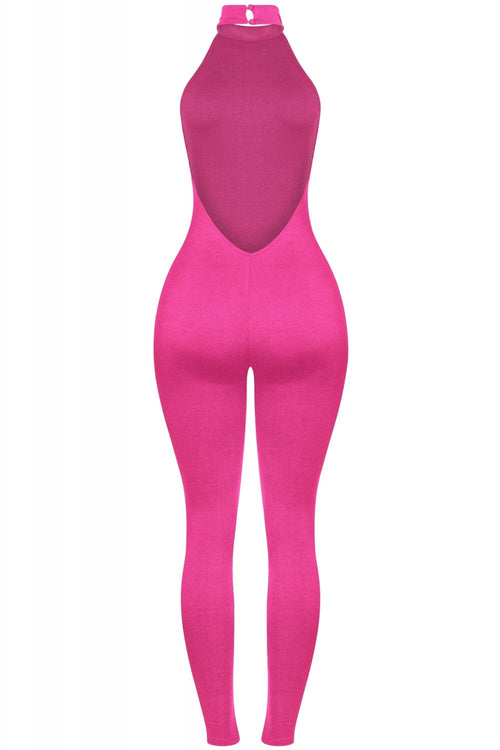 Always Yours Halter Neck Jumpsuit Fuchsia - Style Delivers
