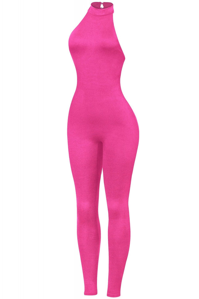Always Yours Halter Neck Jumpsuit Fuchsia - Style Delivers