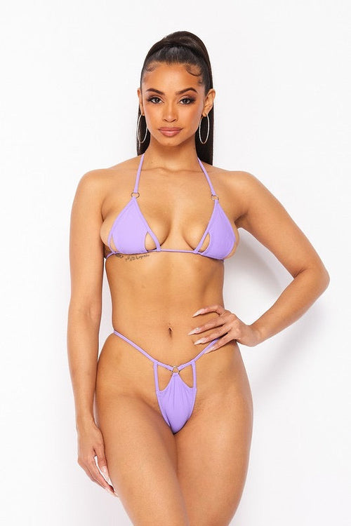Take a Walk on the Wild Side String Bikini Lavender - Style Delivers